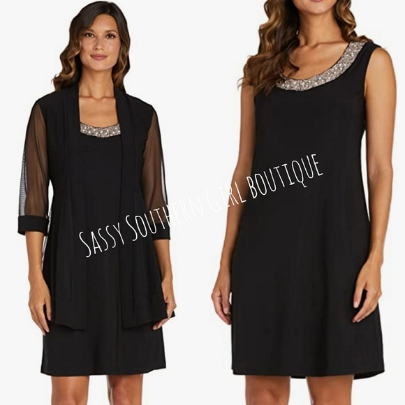 ⭐🆕 Black sheath dress and jacket set - Picture 1 of 16